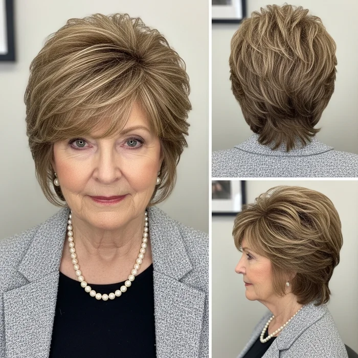 Layered Bouffant With Side-Swept Bangs