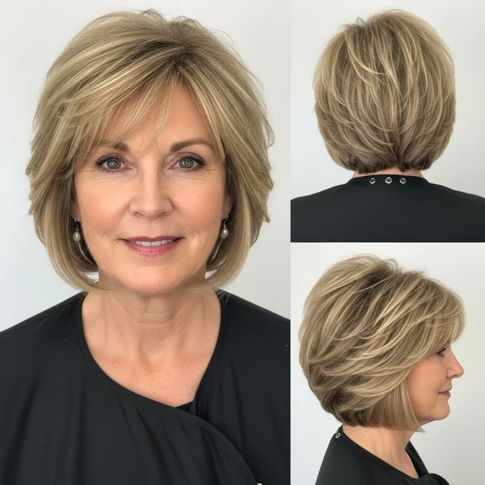 Layered Chin-Length Bob With Stacked Back