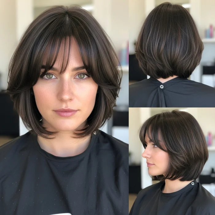 Layered Chin-Length Bob with Bangs