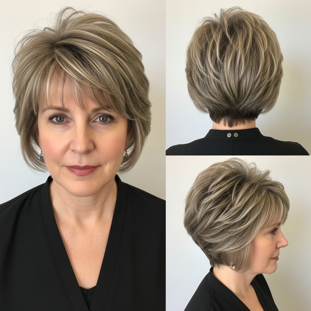 Layered Dimensional Pixie With Bangs
