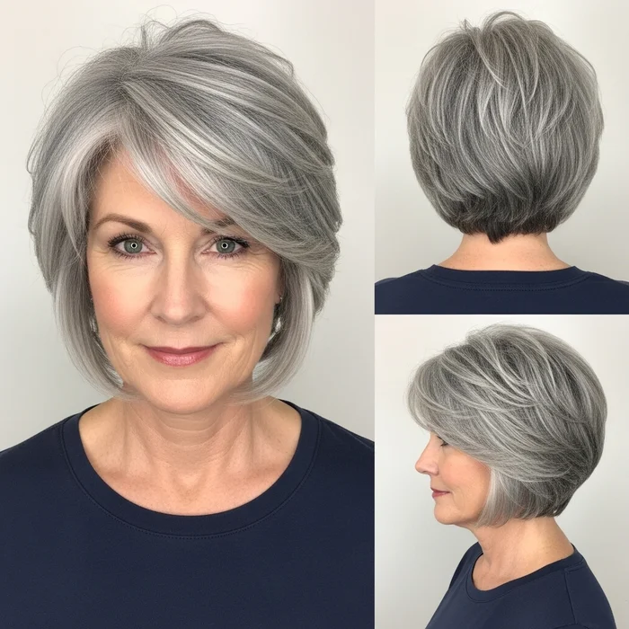 Layered Gray Bob