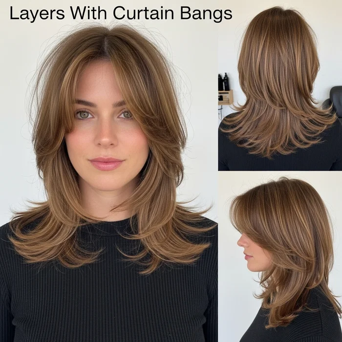 Layers With Curtain Bangs