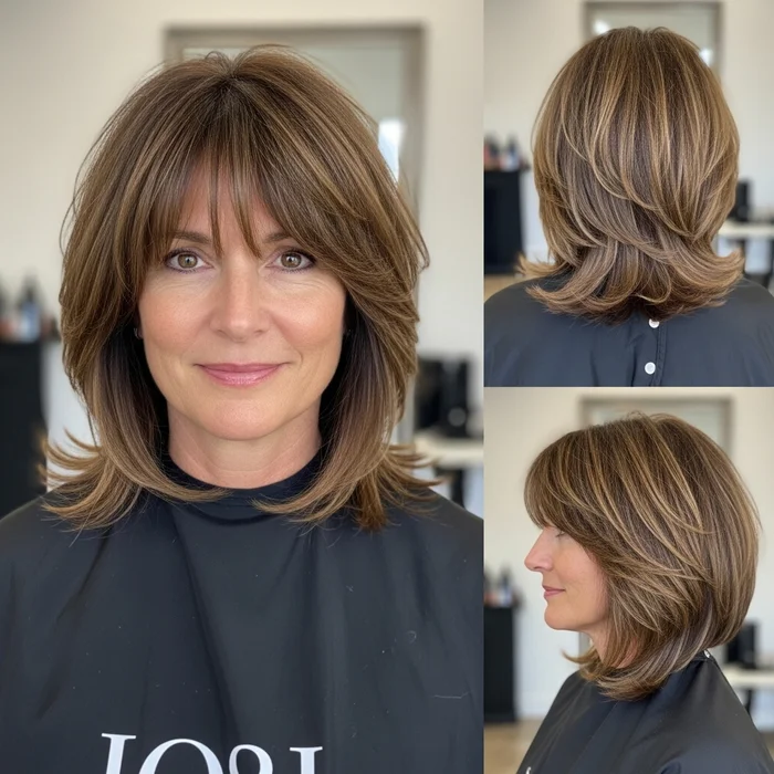 Long Bob With Bangs For Women Over 40