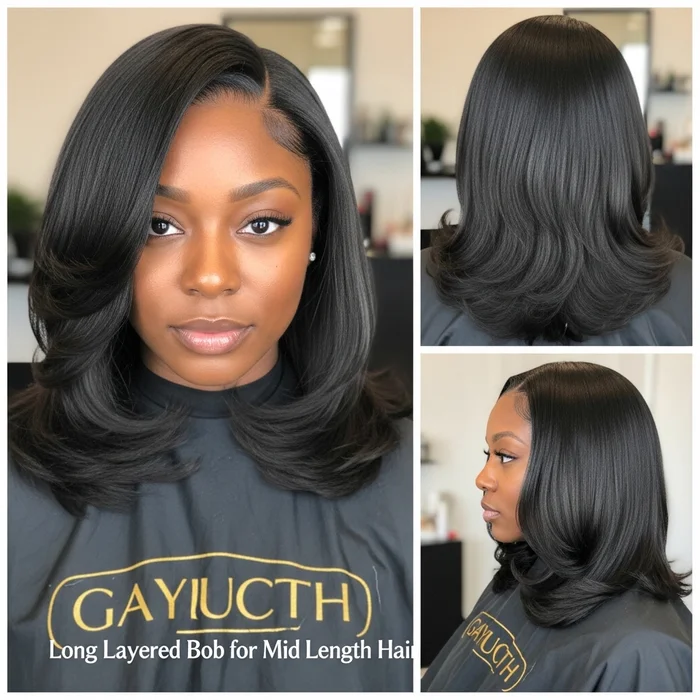 Long Layered Bob for Mid-Length Hair