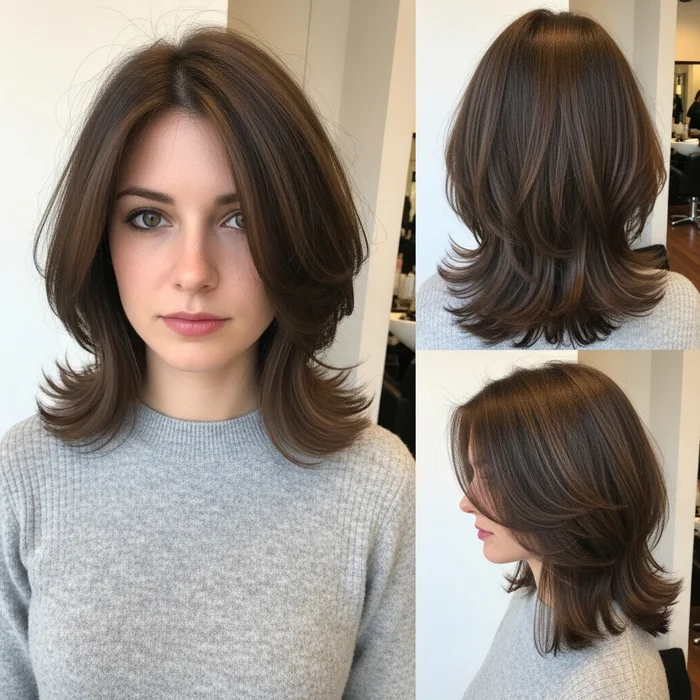 Long Layered Feathered Bob