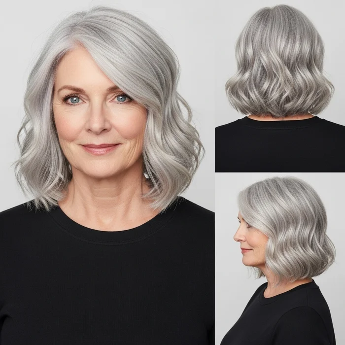 Loose Wavy Silver Lob