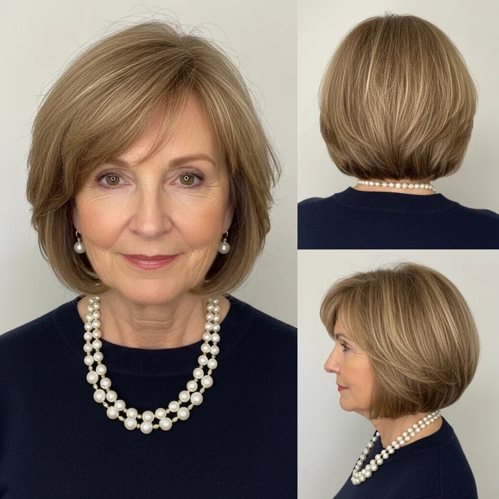 Medium Bob hairstyles for Women Over 60