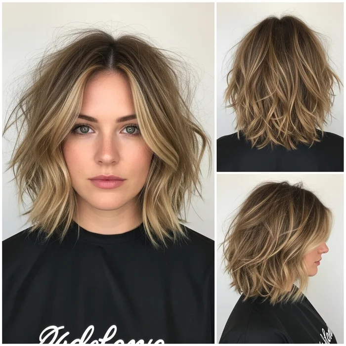 Medium Messy Bob Hairstyle