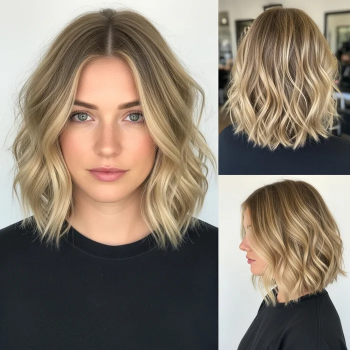 Medium Wavy Bob Hairstyle