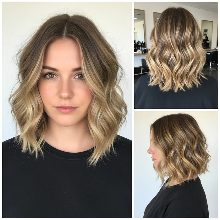 Medium Wavy Bob Hairstyles Beach Waves