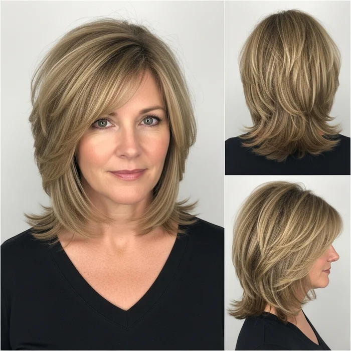 Medium bob Layered hairstyles Over 40