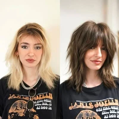Modern Wolf Cut Transformation with Face-Framing Bangs