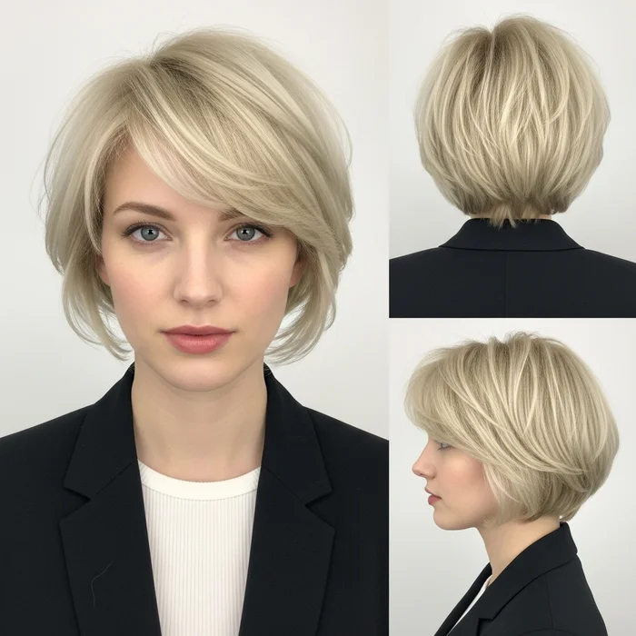 Pale-Blonde Soft Pixie Cut