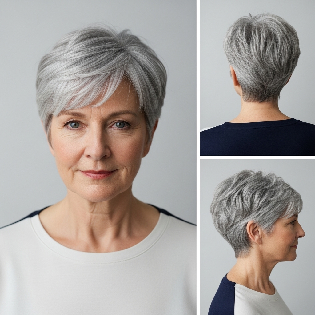 Piecey Silver Pixie With Tapered Nape