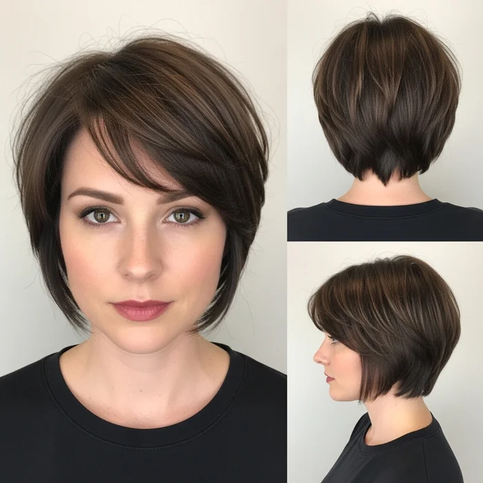 Piecey Tapered Cropped Bob