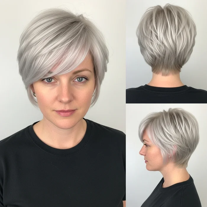 Platinum Blonde Pixie With Tapered Back