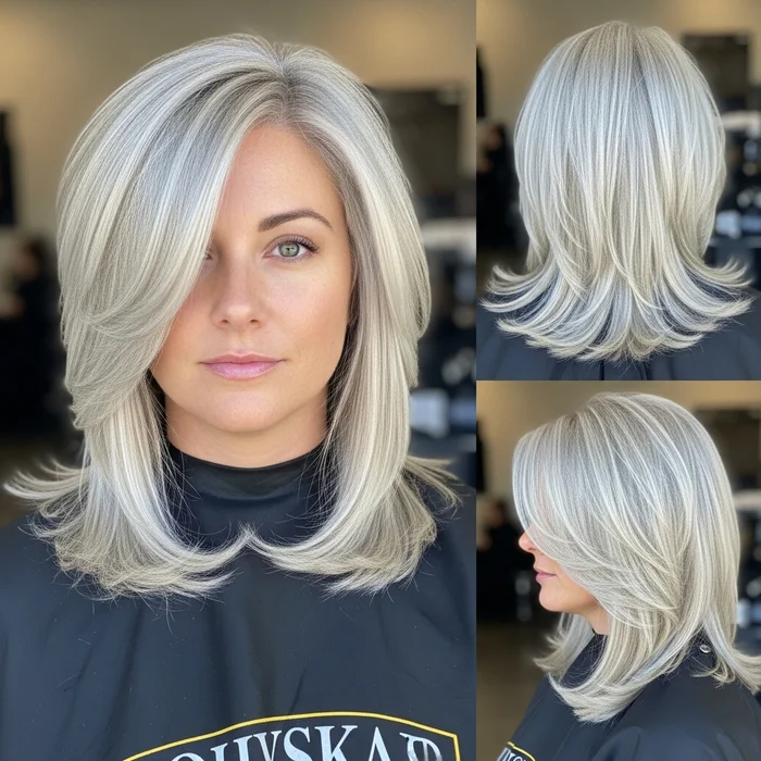 Platinum Layered Long Bob