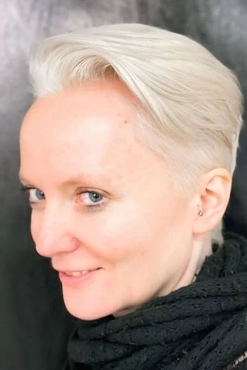 Platinum Pompadour Pixie with Tapered Sides