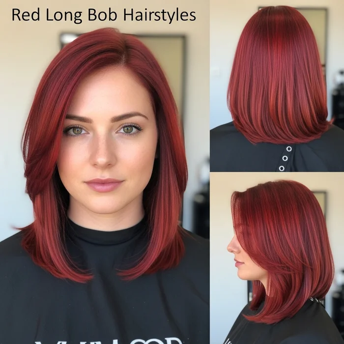 Red Long Bob Hairstyles