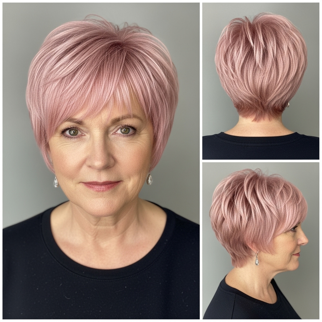 Rose Blonde Pixie Haircuts for Women Over 60