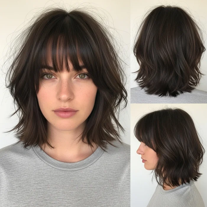 Shaggy Bob With Blended Bangs