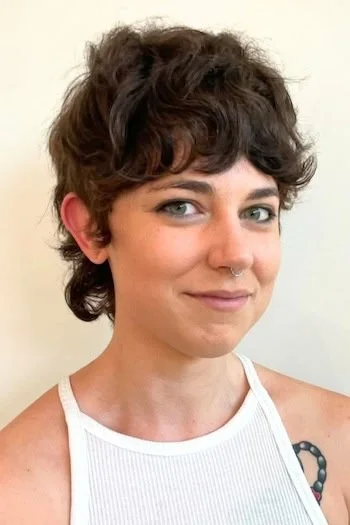 Shaggy Pixie Mullet with Curly Fringe
