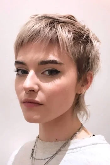 Shaggy Platinum Pixie Mullet