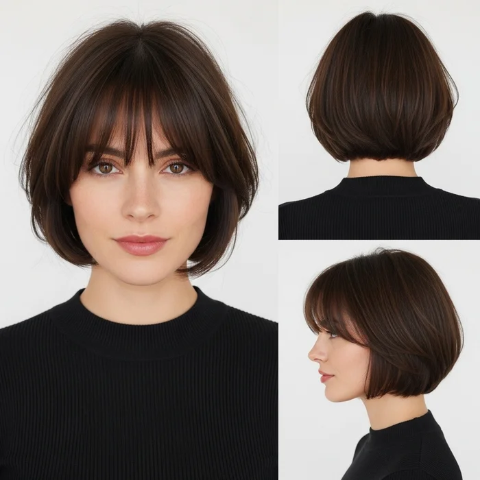 Short Bob hairstyles With Curtain Bangs