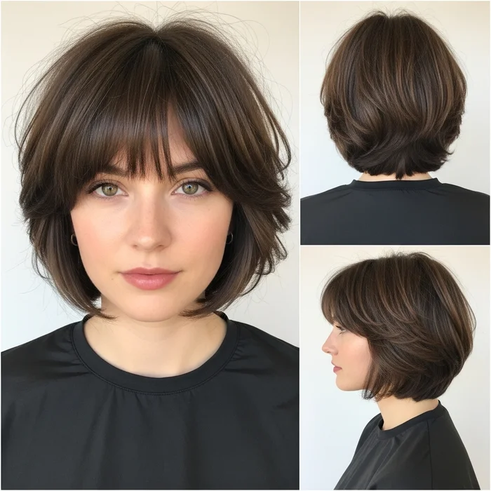 Short hairstyles with bangs and layers