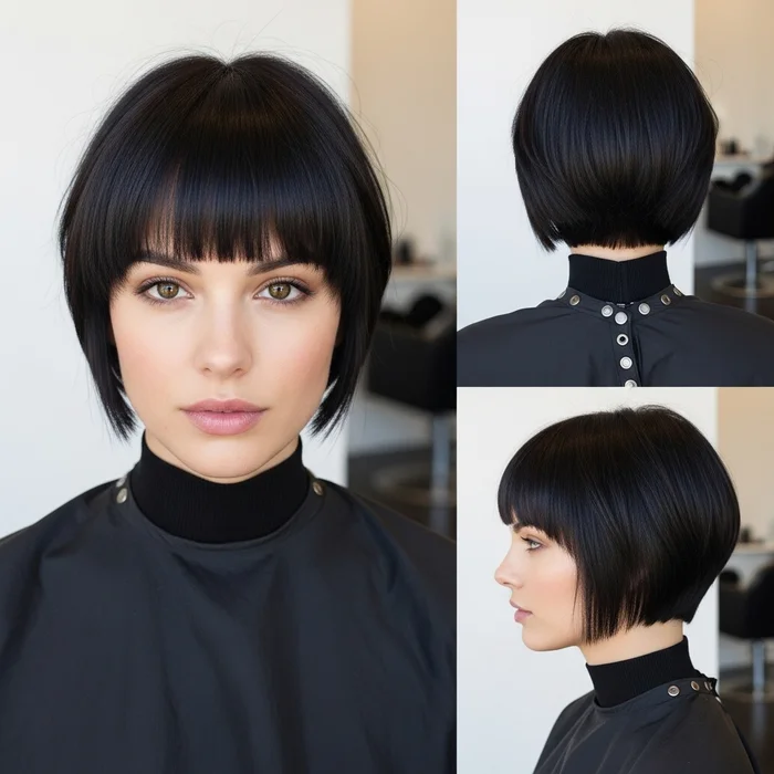 Short Pixie Bob With Straight Bangs