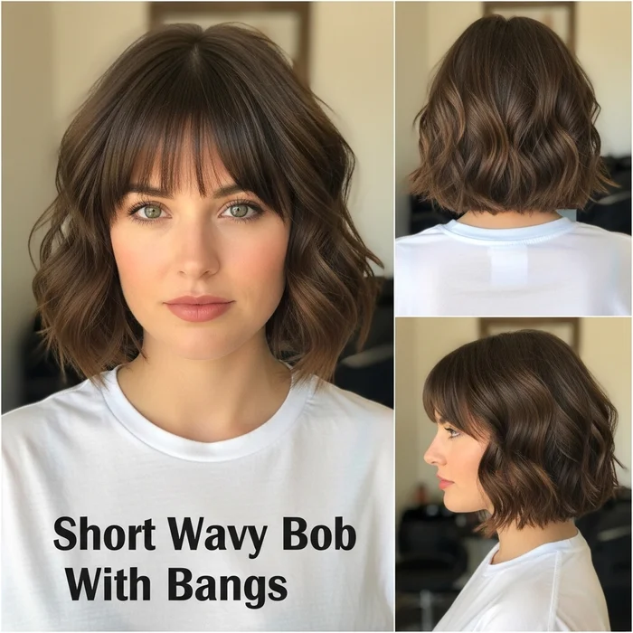 Short Wavy Bob With Bangs