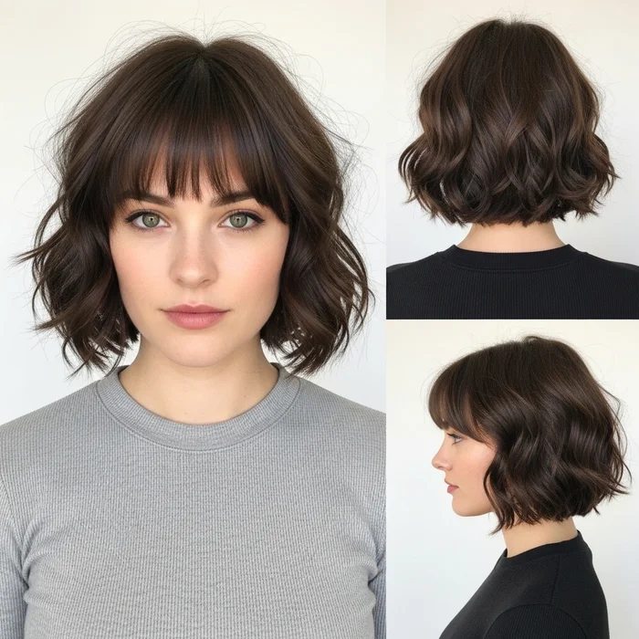 Short Wavy Bob With Micro Bangs