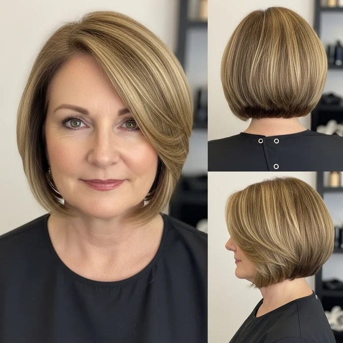 Side-Parted Blunt Bob