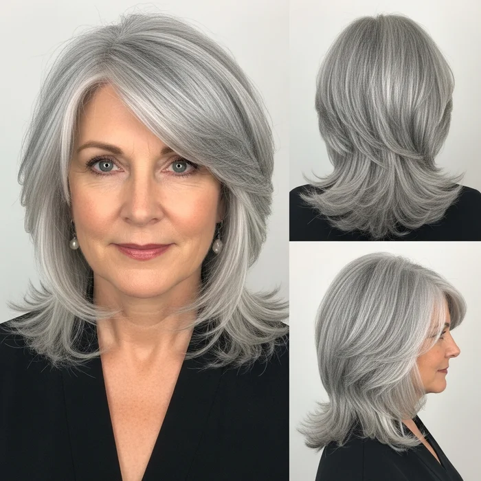 Silver Feathered Wedge for Hairstyle