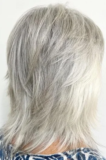 Silver Layered Shag with Feathered Texture