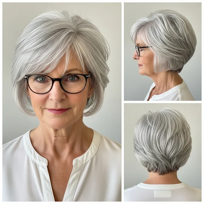 Silver-White Layered Feathered Pixie