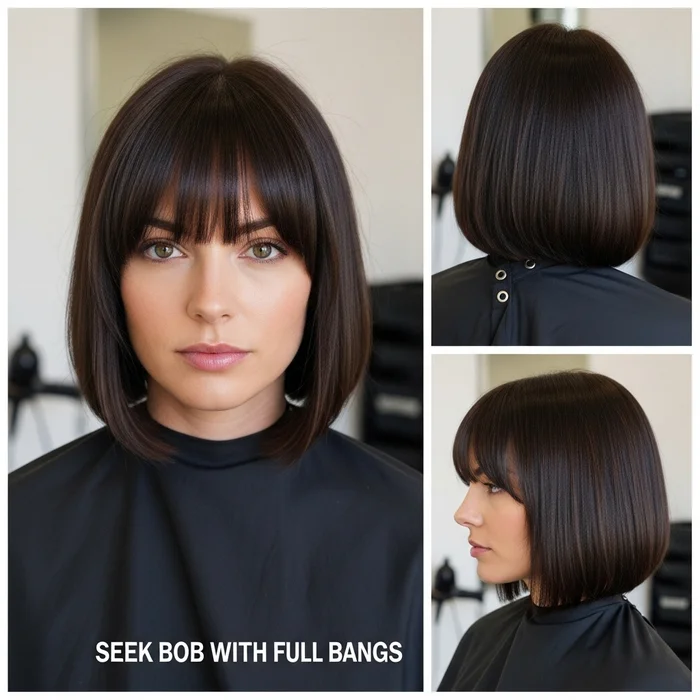 Sleek Bob with Full Bangs
