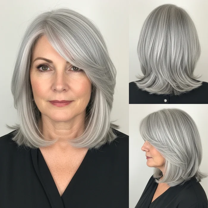 Sleek Silver Gray Lob