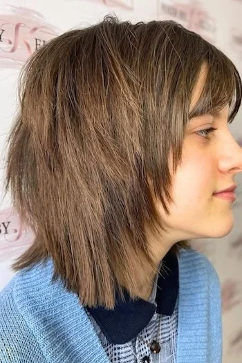 Soft Wolf Bob with Feathered Ends