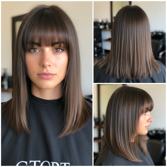 Straight Long Bob With Full Bangs