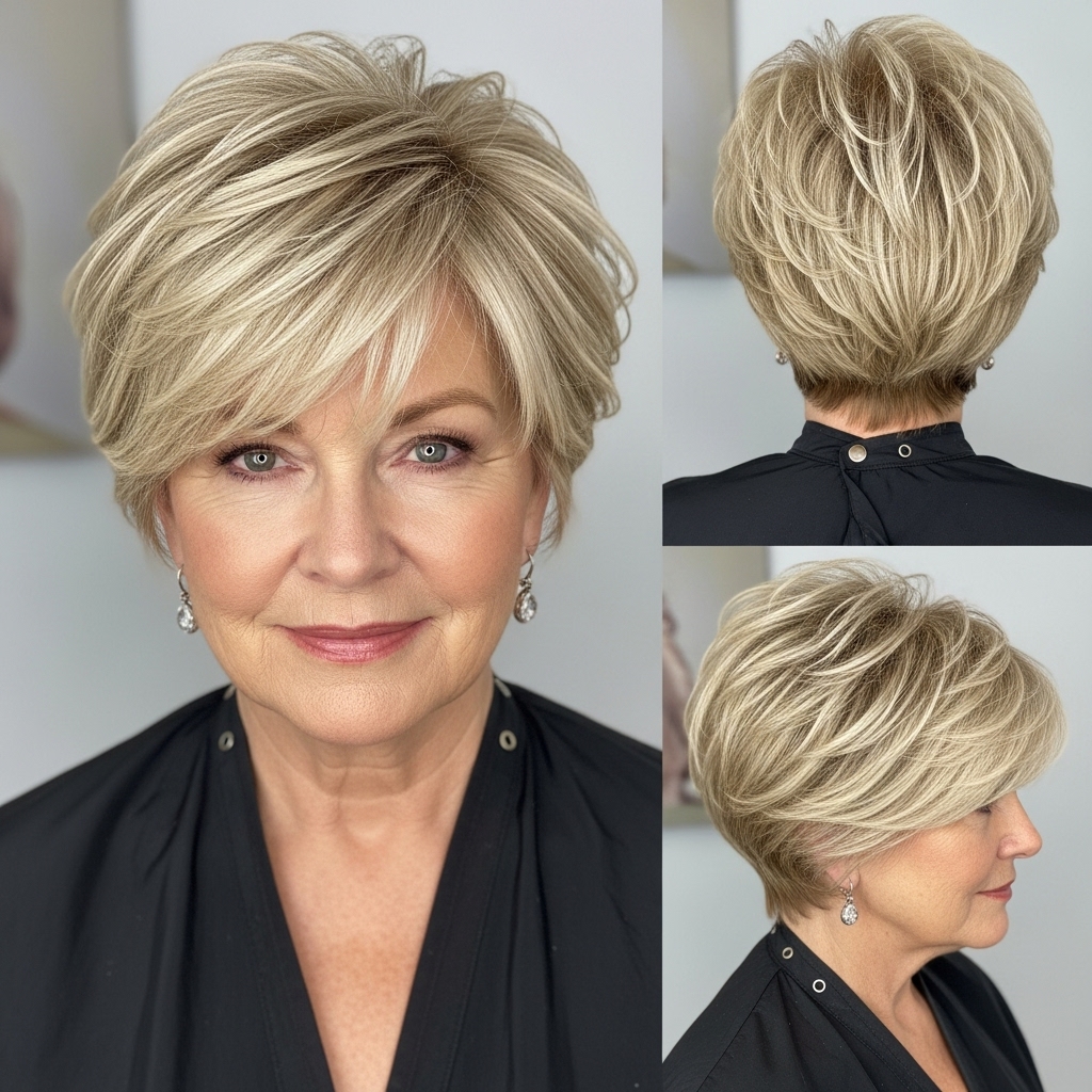 Tapered Blonde Pixie With Textured Long Layers