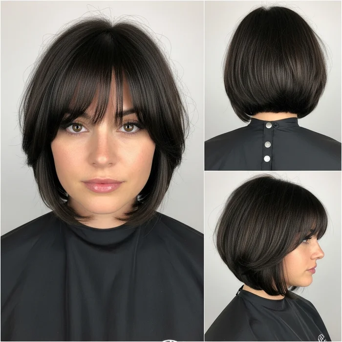 Tapered Bob with Full Bangs