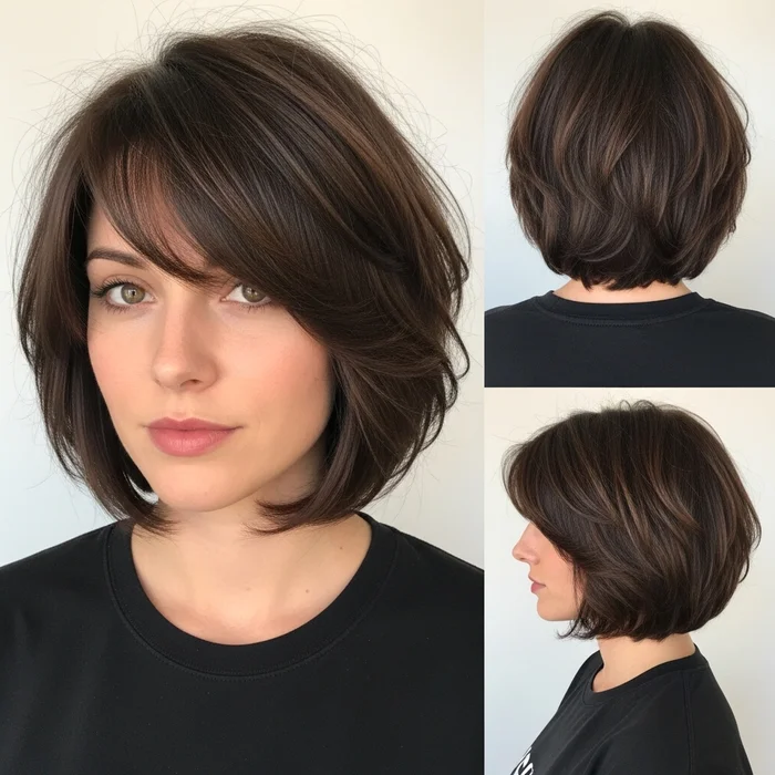 Textured Bob With Side Bangs