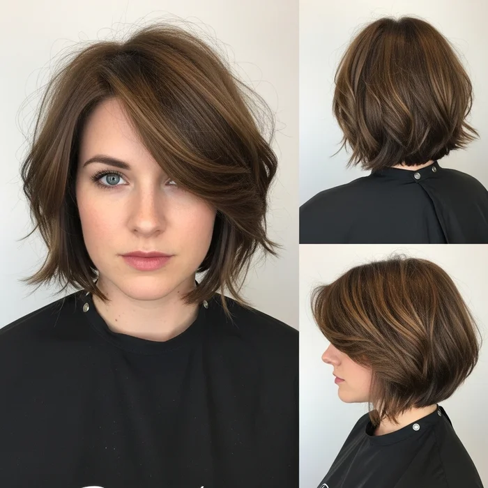 Textured Bob With Side Part