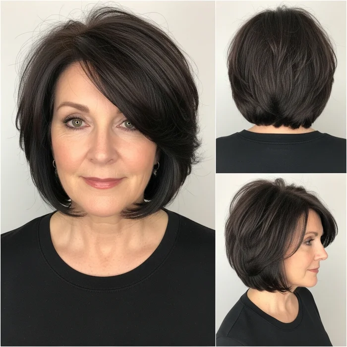 Textured Brunette Bob