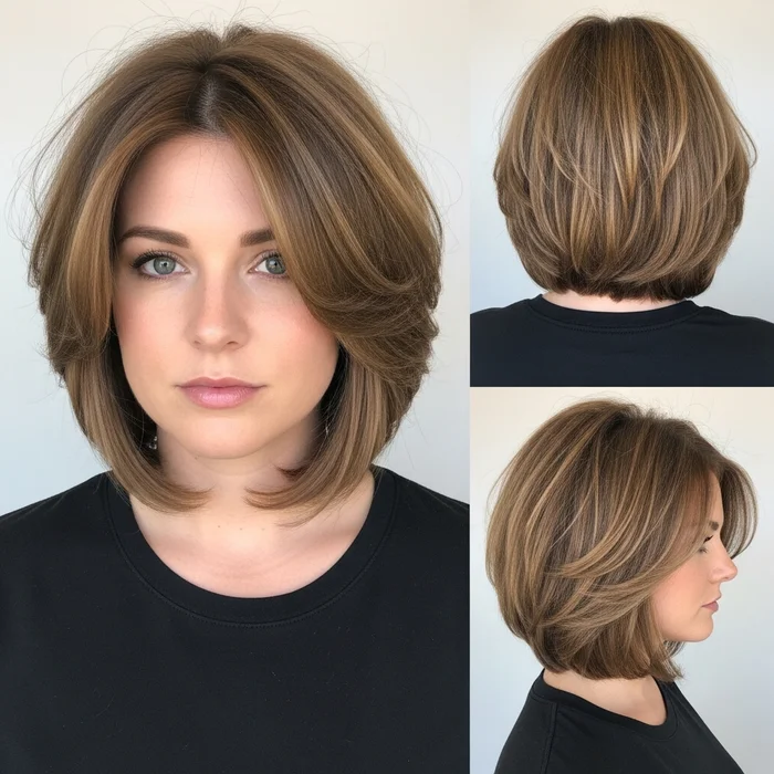 Textured Feathered Bob With Volume
