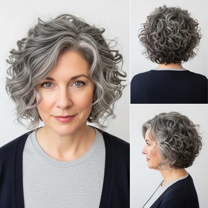 Textured Gray Curls
