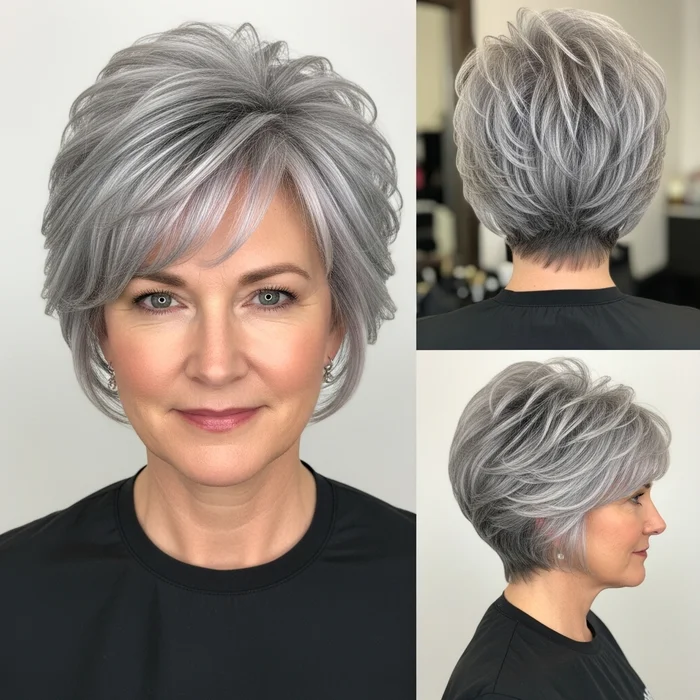Textured Gray Pixie