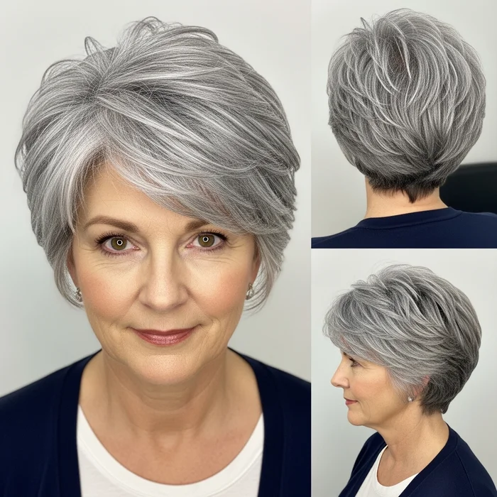 Textured Gray Pixie