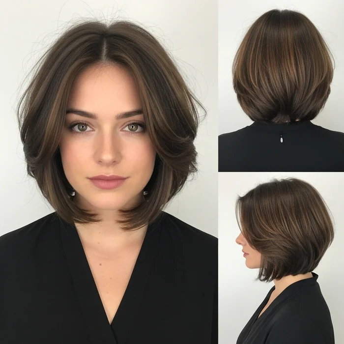 Textured Layered Angled Bob